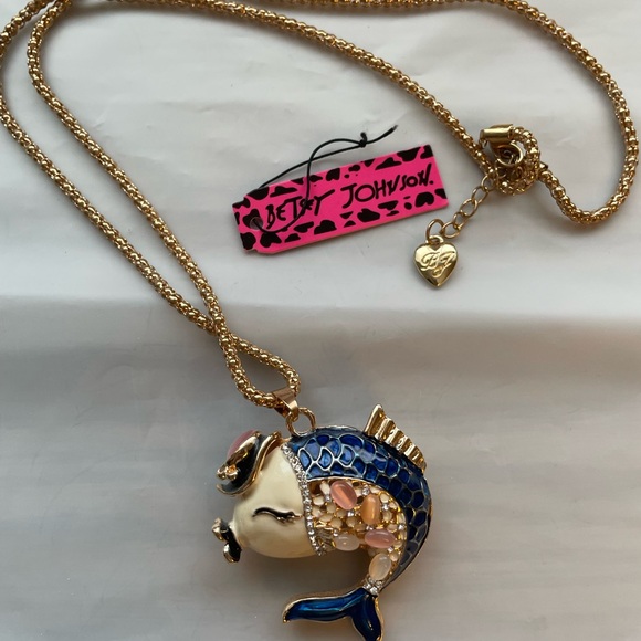 Betsey Johnson Jewelry - Betsey Johnson Blue and Gold Fish Necklace